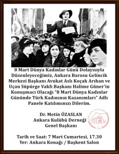 8 Mart Dünya Kadınlar Gününde Türk Kadınının Kazanımları Paneli - 2020